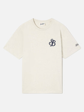 Grey Arnott organic cotton t-shirt with SB Legacy monogram embroidery