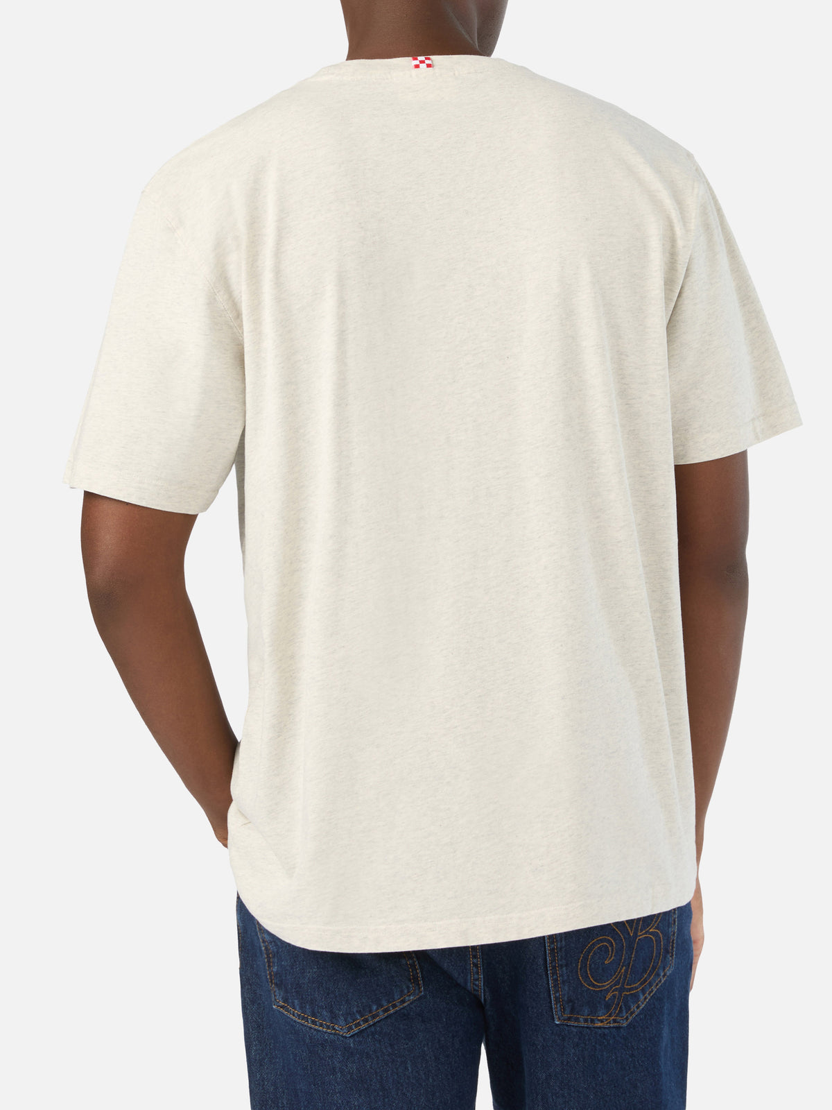 Grey Arnott organic cotton t-shirt with SB Legacy monogram embroidery