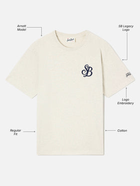 Grey Arnott organic cotton t-shirt with SB Legacy monogram embroidery