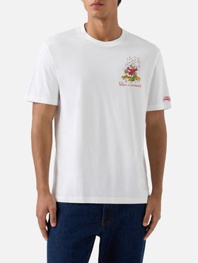 T-shirt Arnott blanc avec imprimé Scrooge McDuck et lettrage Felici e Contanti 