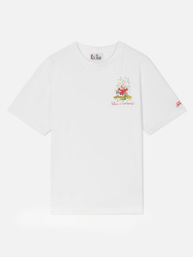 T-shirt Arnott blanc avec imprimé Scrooge McDuck et lettrage Felici e Contanti 