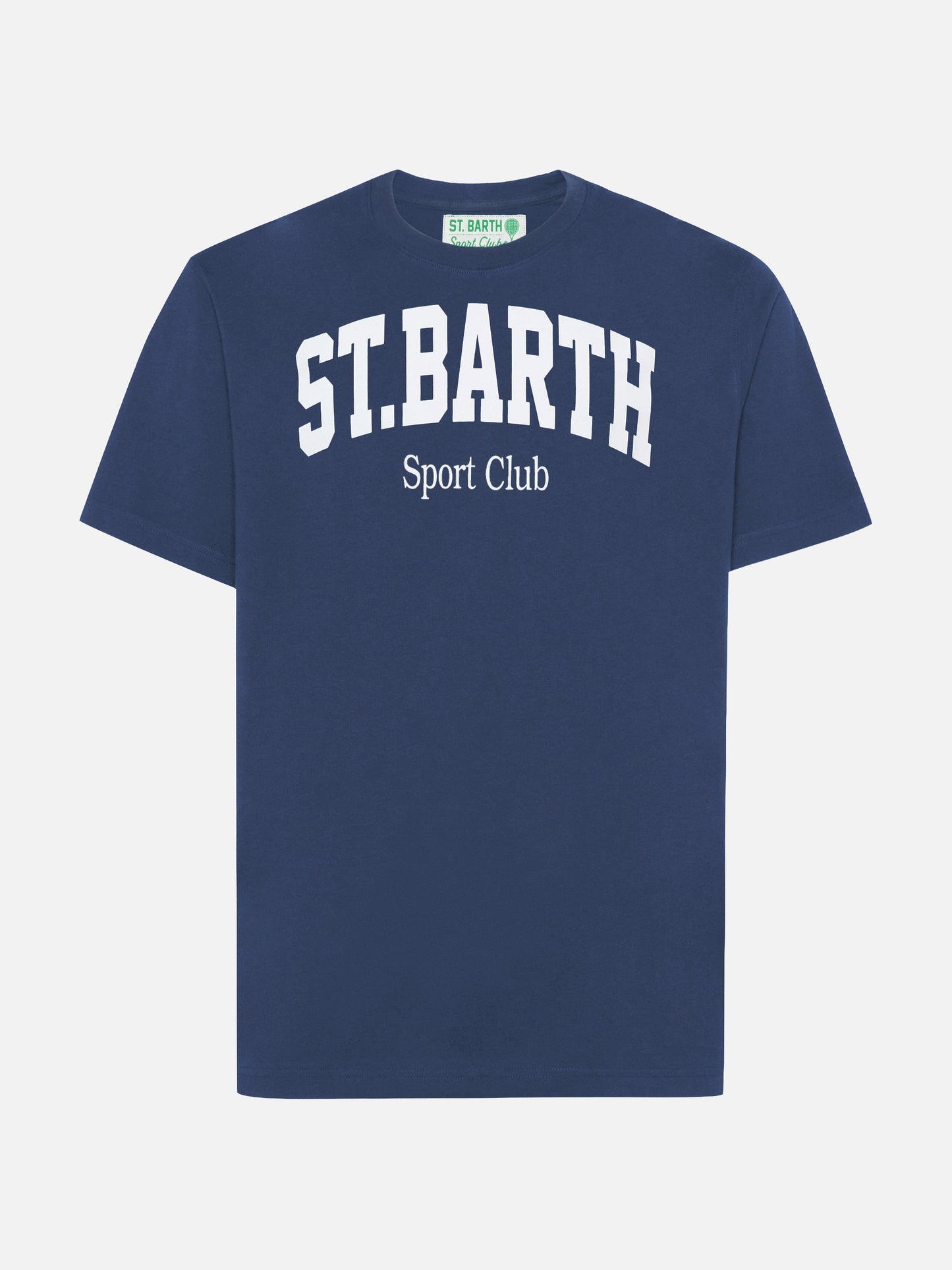 T-shirt Arnott in cotone blu con stampa St. Barth Sport Club