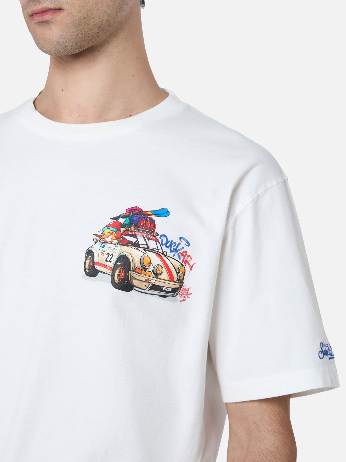 T-shirt da uomo in cotone pesante Arnott con la macchina Papera Cryptopuppets | EDIZIONE SPECIALE CRYPTOPUPPETS