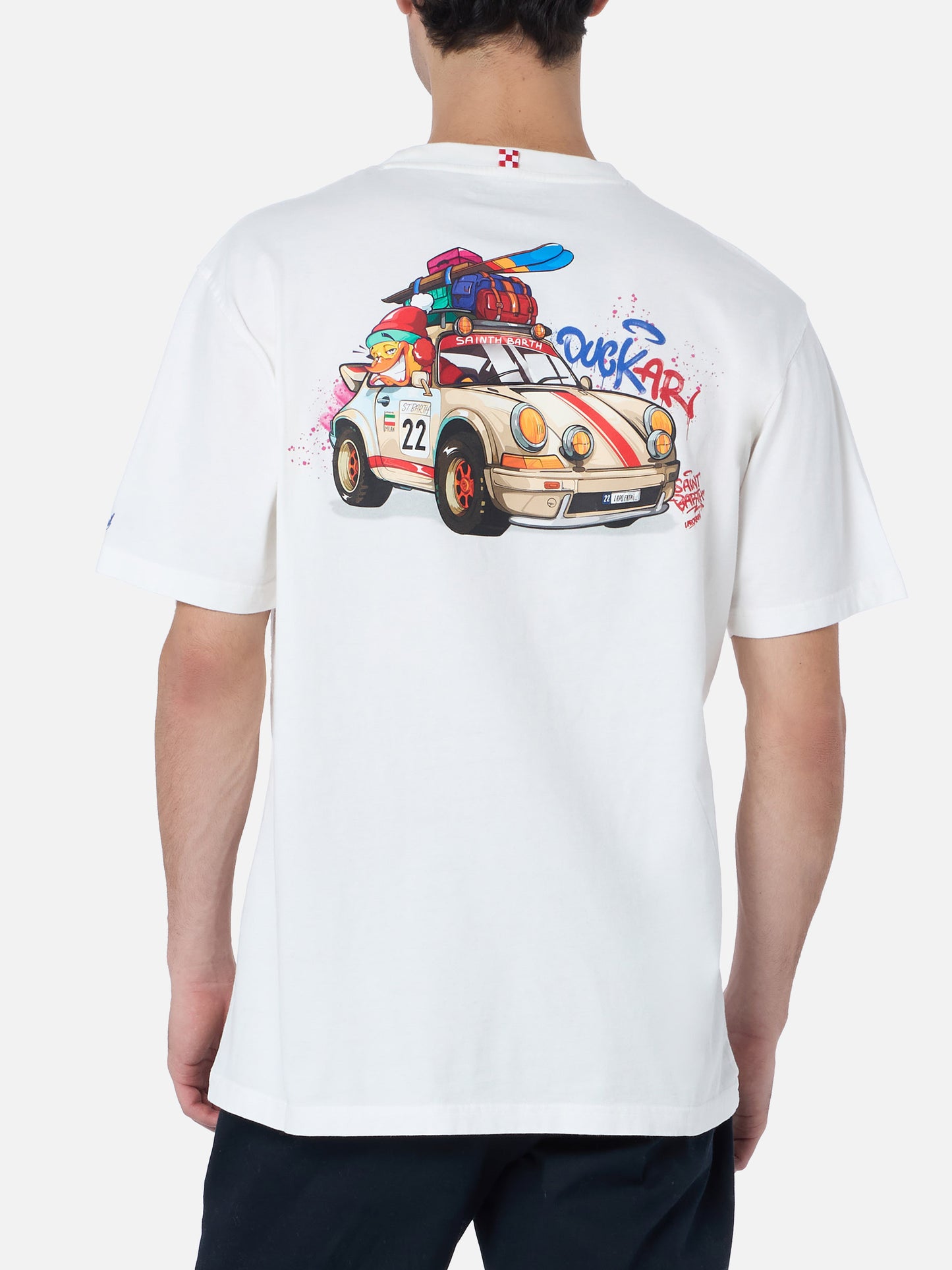 T-shirt da uomo in cotone pesante Arnott con la macchina Papera Cryptopuppets | EDIZIONE SPECIALE CRYPTOPUPPETS