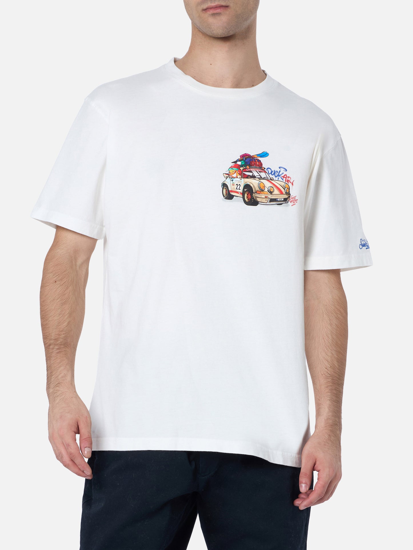 T-shirt da uomo in cotone pesante Arnott con la macchina Papera Cryptopuppets | EDIZIONE SPECIALE CRYPTOPUPPETS