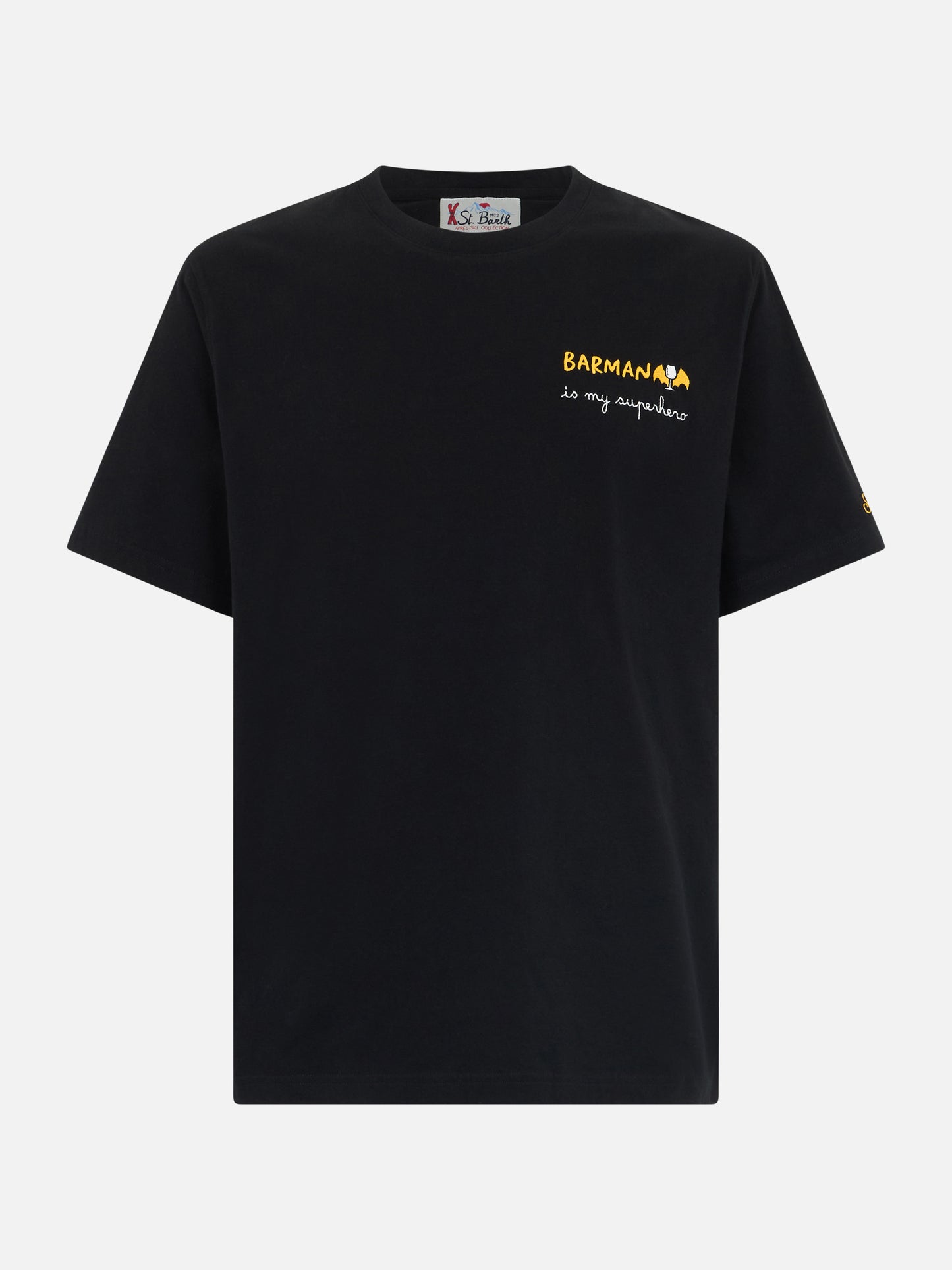 Schweres Baumwoll-T-Shirt für Herren von Arnott mit Barman-Stickerei