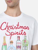 T-shirt da uomo in cotone pesante Arnott con ricamo Christmas spirits in St.Barth