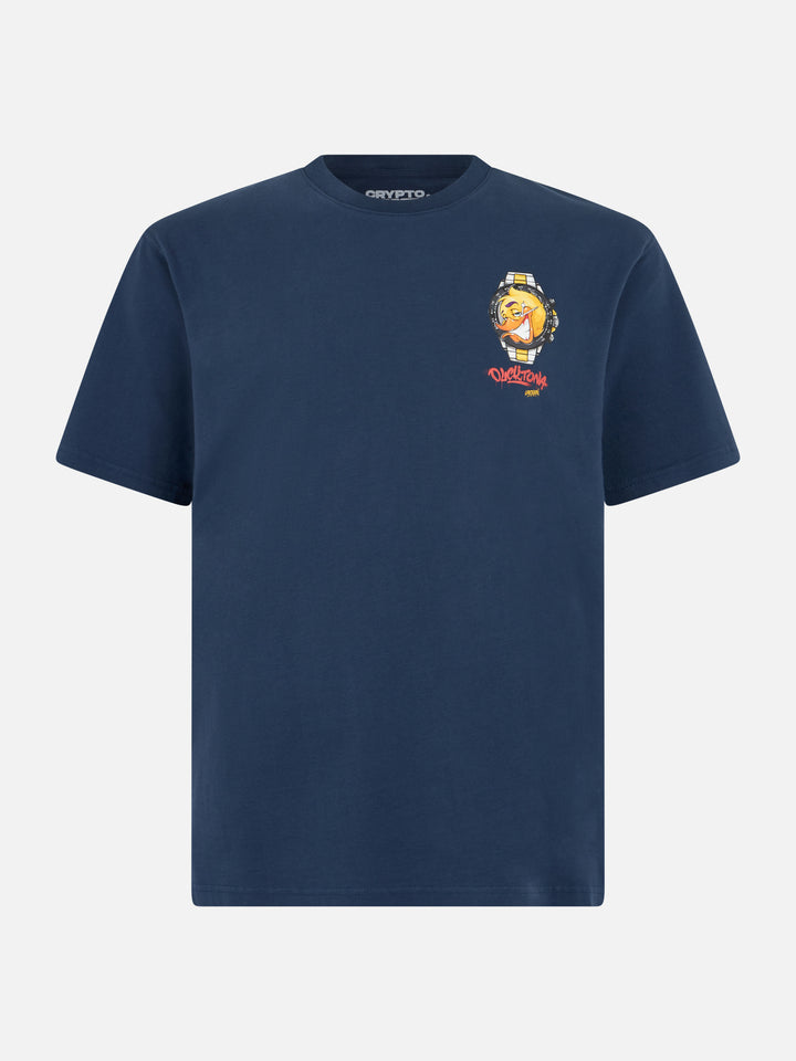 Man heavy cotton t-shirt Arnott with Crypto Ducktona watch print | CRYPTO PUPPETS SPECIAL EDITION - MC2 Saint Barth