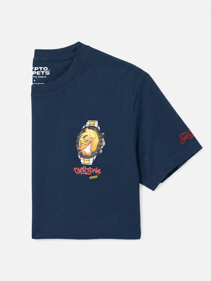 Arnott heavy cotton t-shirt with Cryptopuppets Ducktona watch print | Special Edition