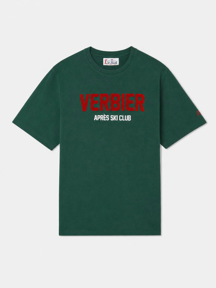 T-shirt Arnott verde militare con stampa Verbier Après Ski