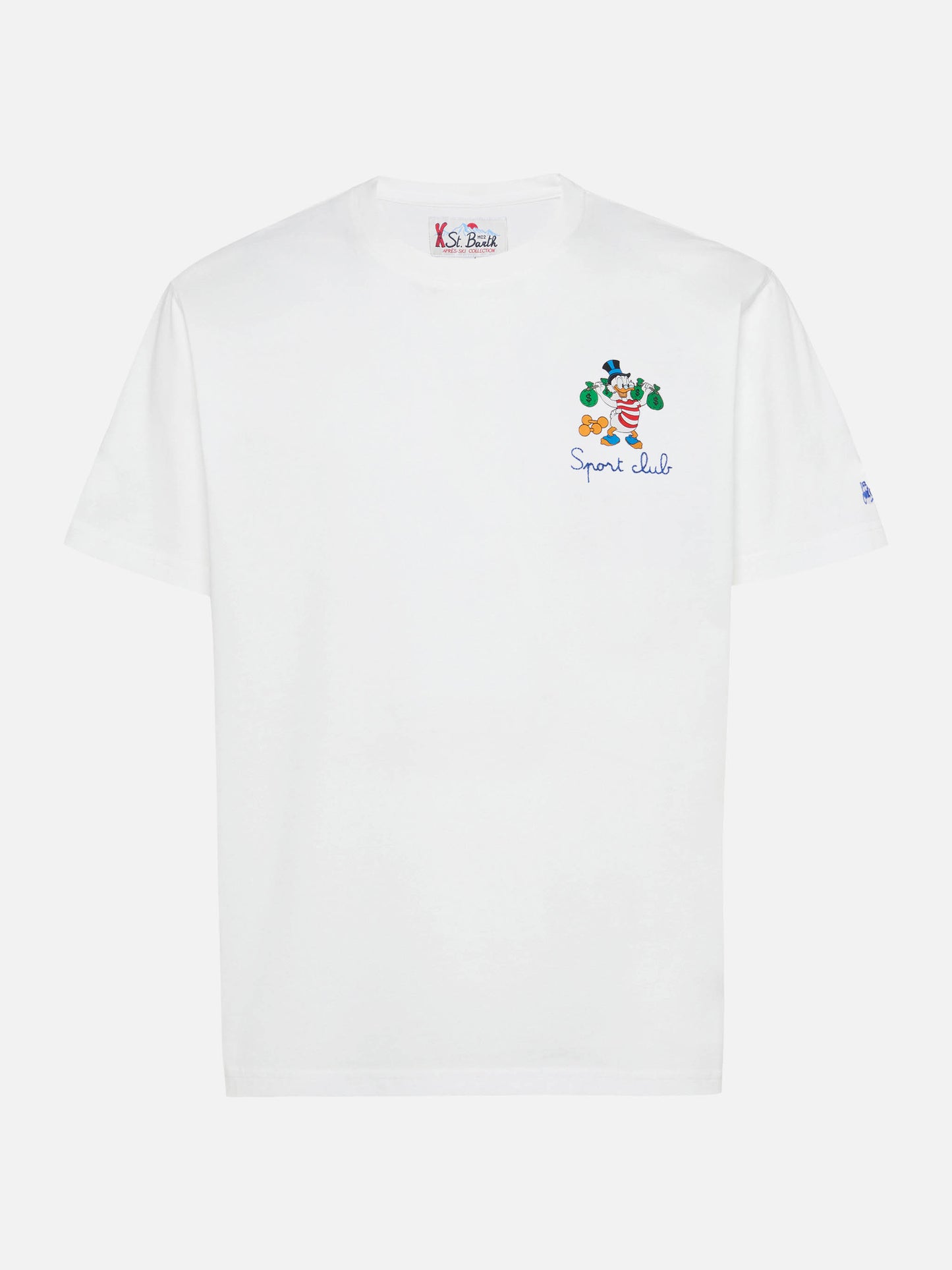 T-shirt Arnott in cotone bianco con ricamo zio Paperone Sport Club | DISNEY SPECIAL EDITION