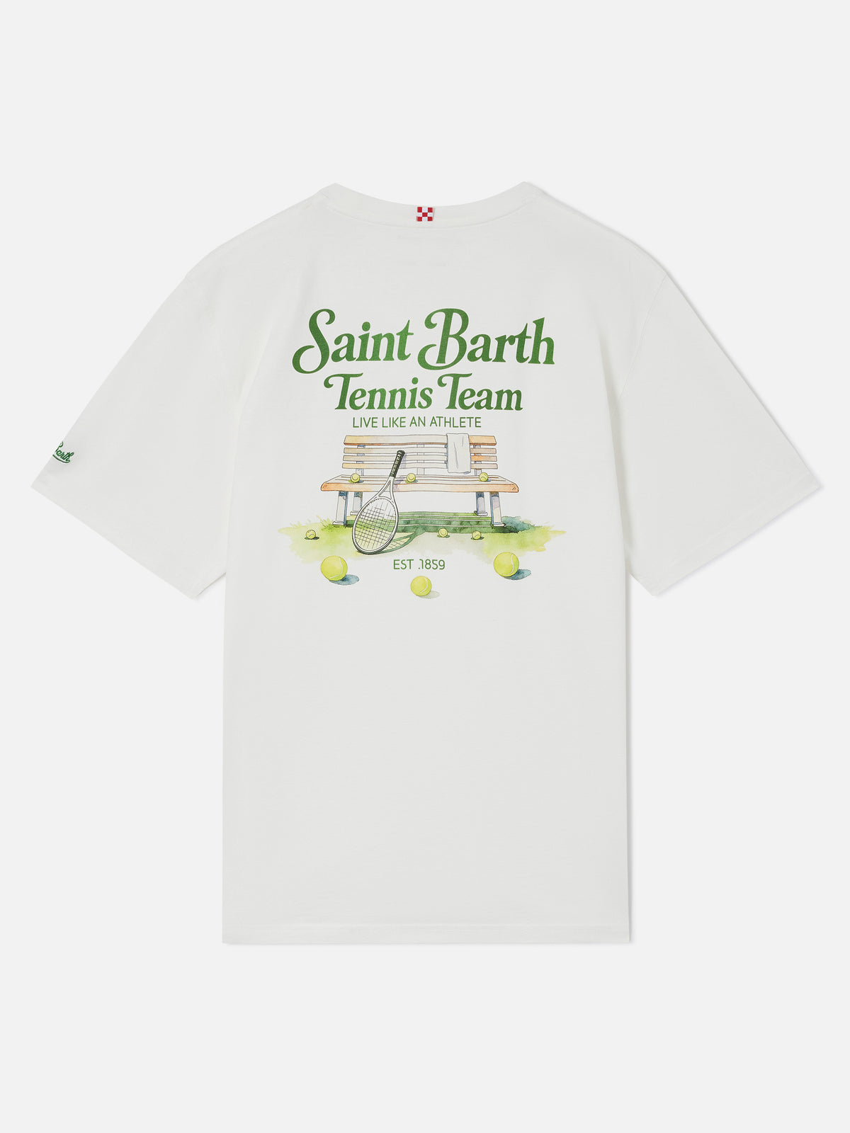 Off white Arnott organic cotton t-shirt with Tennis Team print