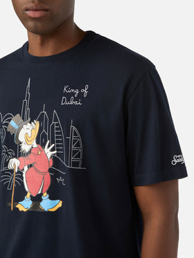 T-shirt en coton biologique blue Arnott avec broderie King Of Dubai | Special edition 