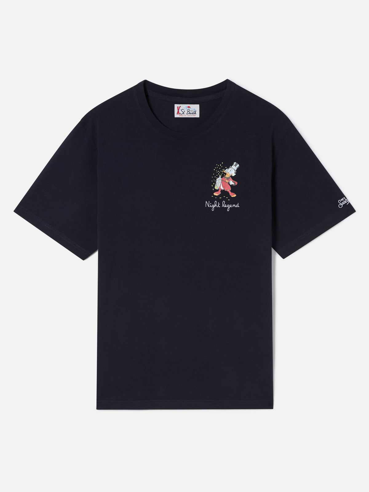Camiseta de algodón orgánico blue Arnott en azul marino con bordado Night Pigiama | Special edition 