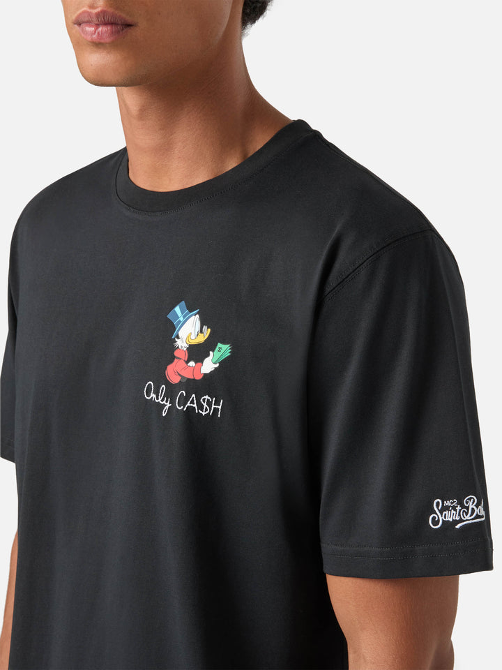 Schwarzes T-Shirt aus Arnott Baumwolle mit Only Cash-Stickerei | Special edition 