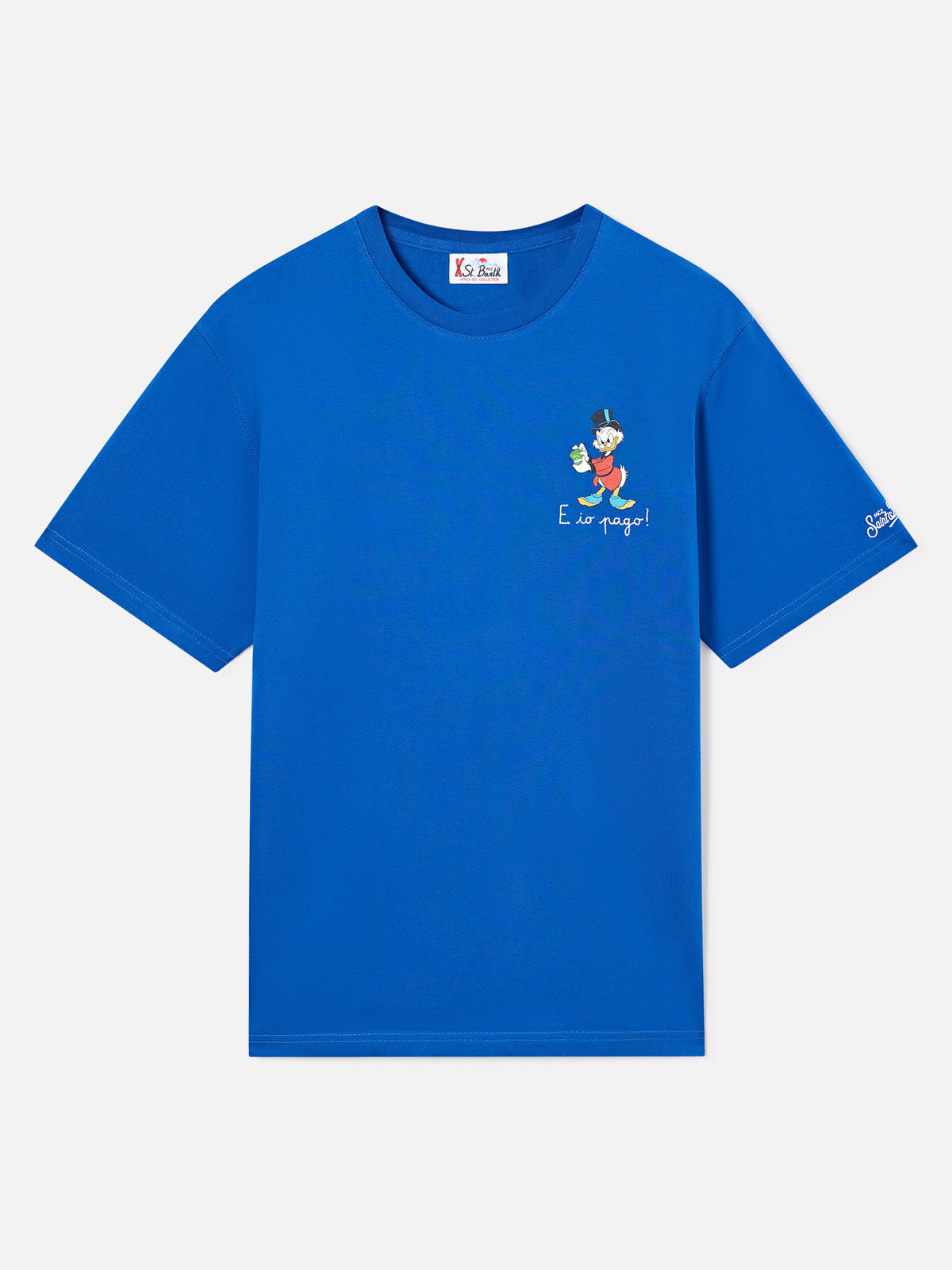 Camiseta de algodón Blue Arnott con bordado E Chi Paga | Special edition 