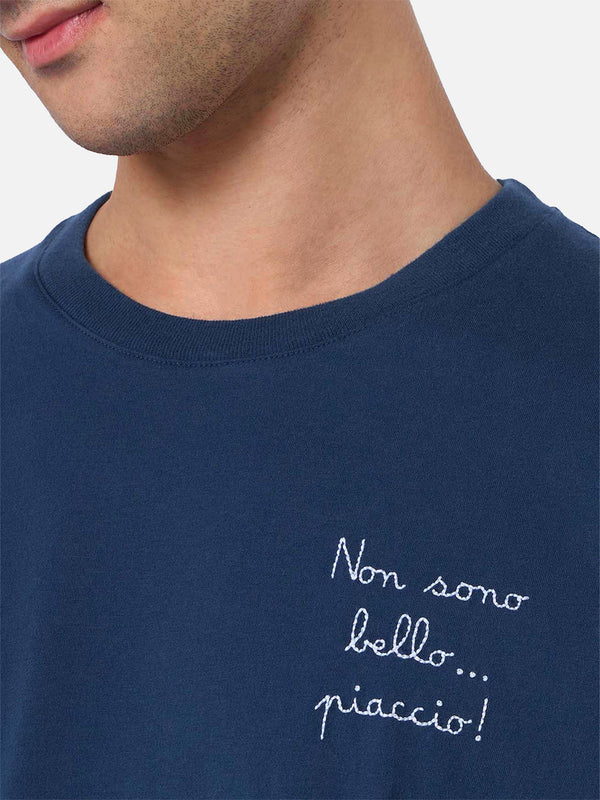 T-shirt da uomo in cotone pesante Arnott con ricamo Non sono bello… piaccio! | VACANZE DI NATALE EDIZIONE SPECIALE