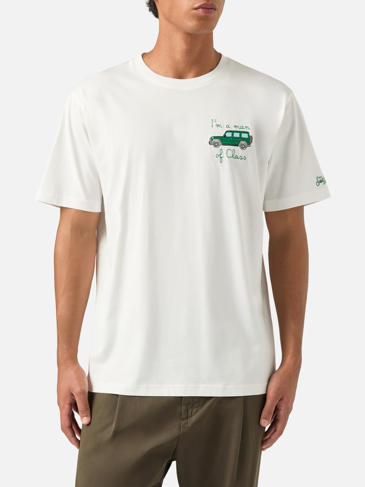 T-shirt en coton Off white Arnott avec broderie I'm A Man Of Class 