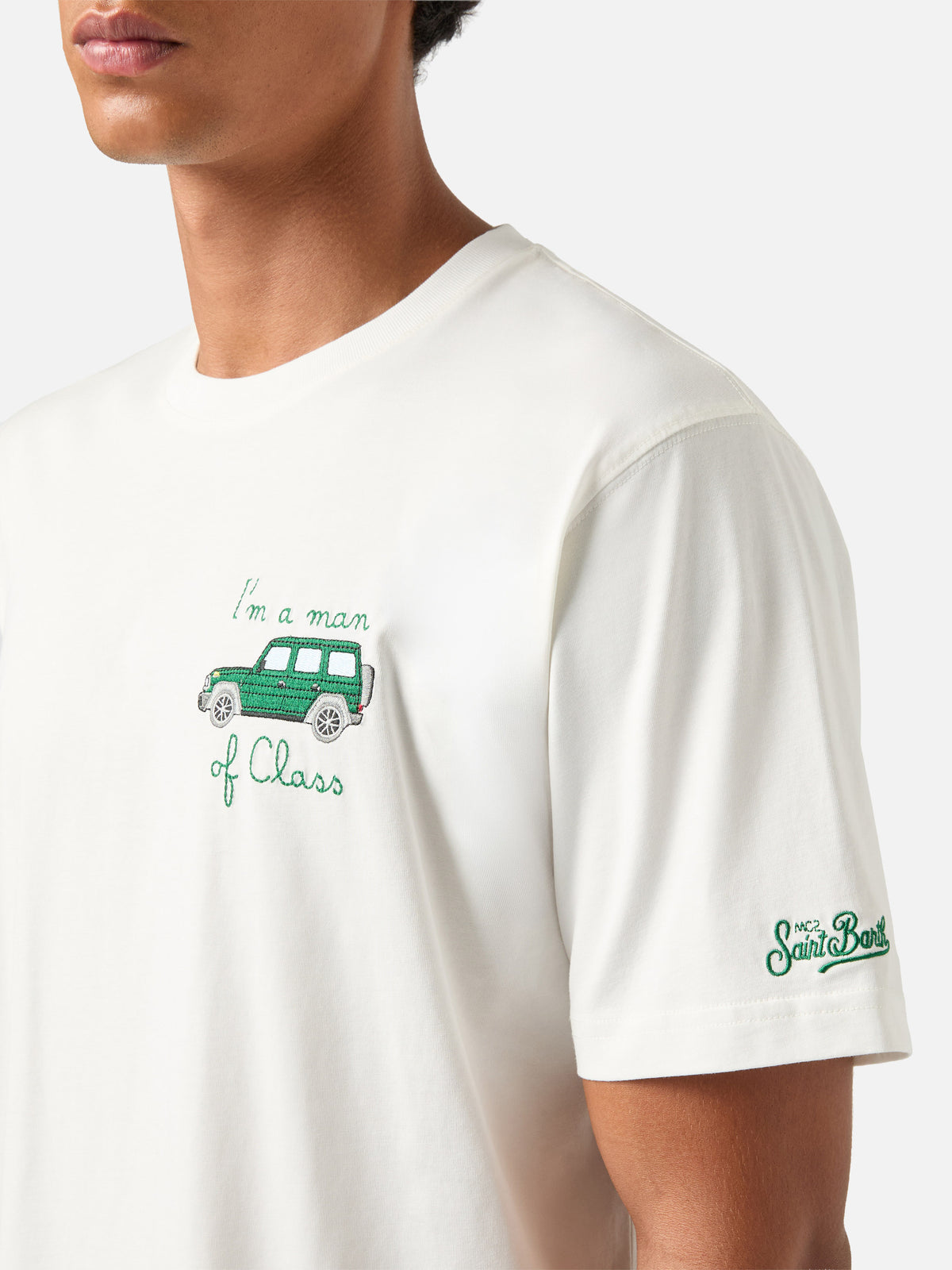 T-shirt en coton Off white Arnott avec broderie I'm A Man Of Class 