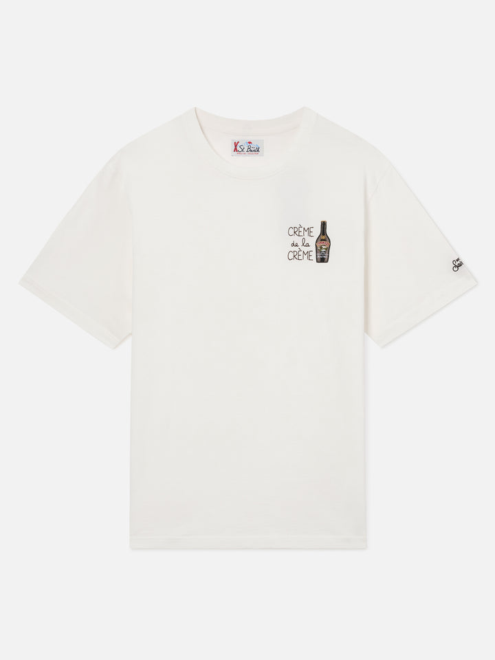 T-shirt Arnott off white in cotone con ricamo Crème De La Crème | Special edition