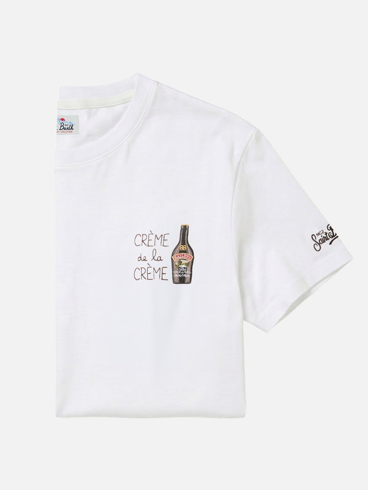 Off-White-T-Shirt aus Baumwolle in Arnott mit Crème De La Crème-Stickerei | Special edition 