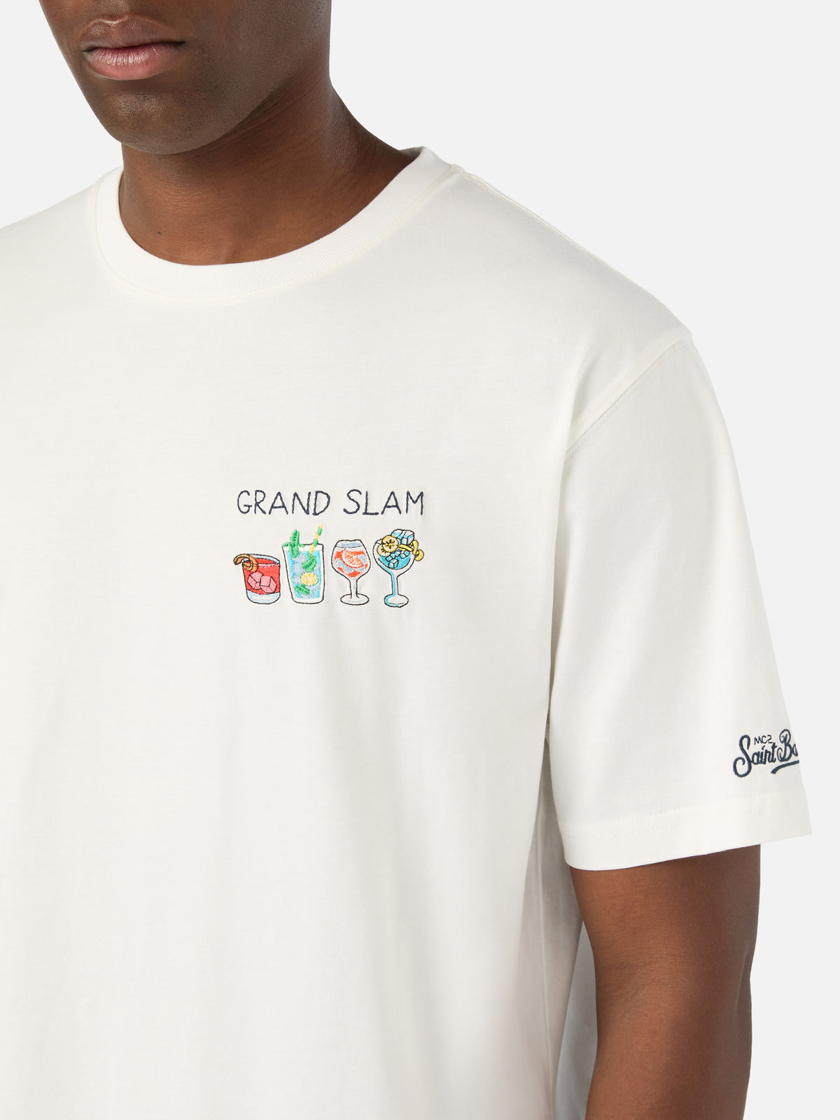 T-shirt en coton Off white Arnott avec broderie Grand Slam 