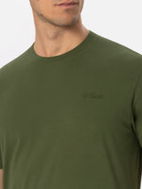 Militärgrünes Herren-T-Shirt Arnott mit St. Barth-Stickerei