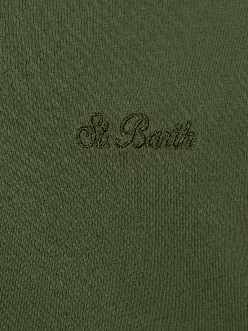 Militärgrünes Herren-T-Shirt Arnott mit St. Barth-Stickerei