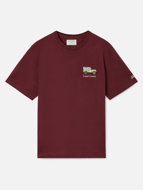 Arnott Warm t-shirt in burgundy with Land Lover embroidery
