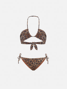 Aryanna animalier lurex bandeau bikini