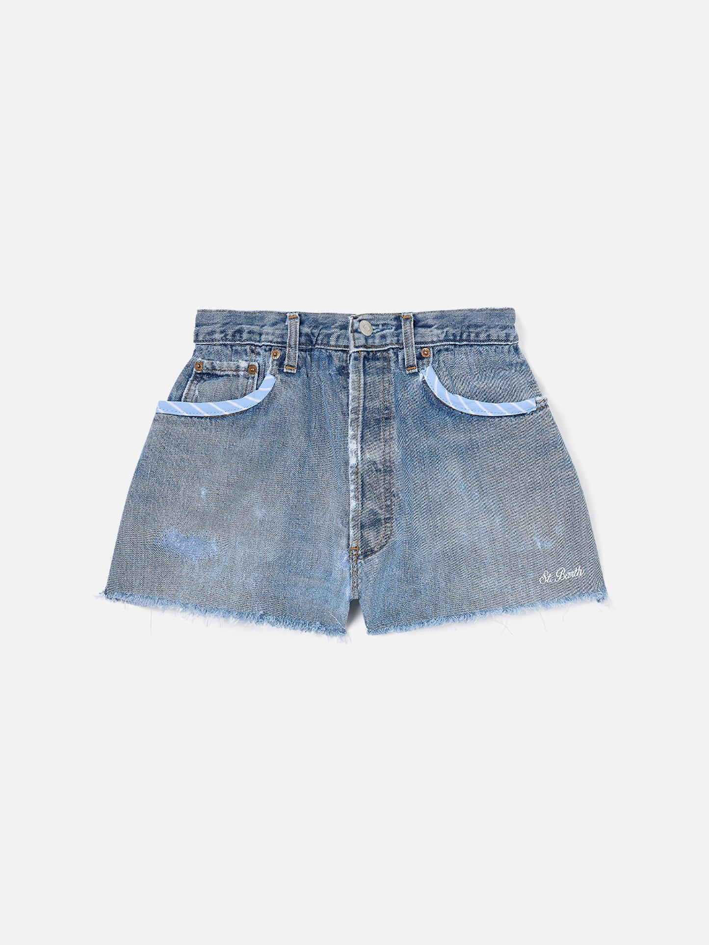 Shorts Arizona de denim con detalles de rayas 