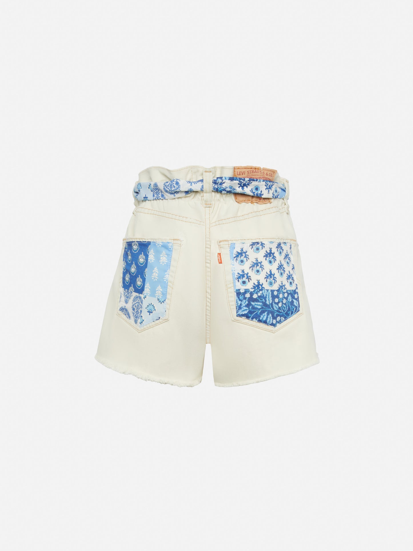Arizona upcycled denim shorts with patches - MC2 Saint Barth