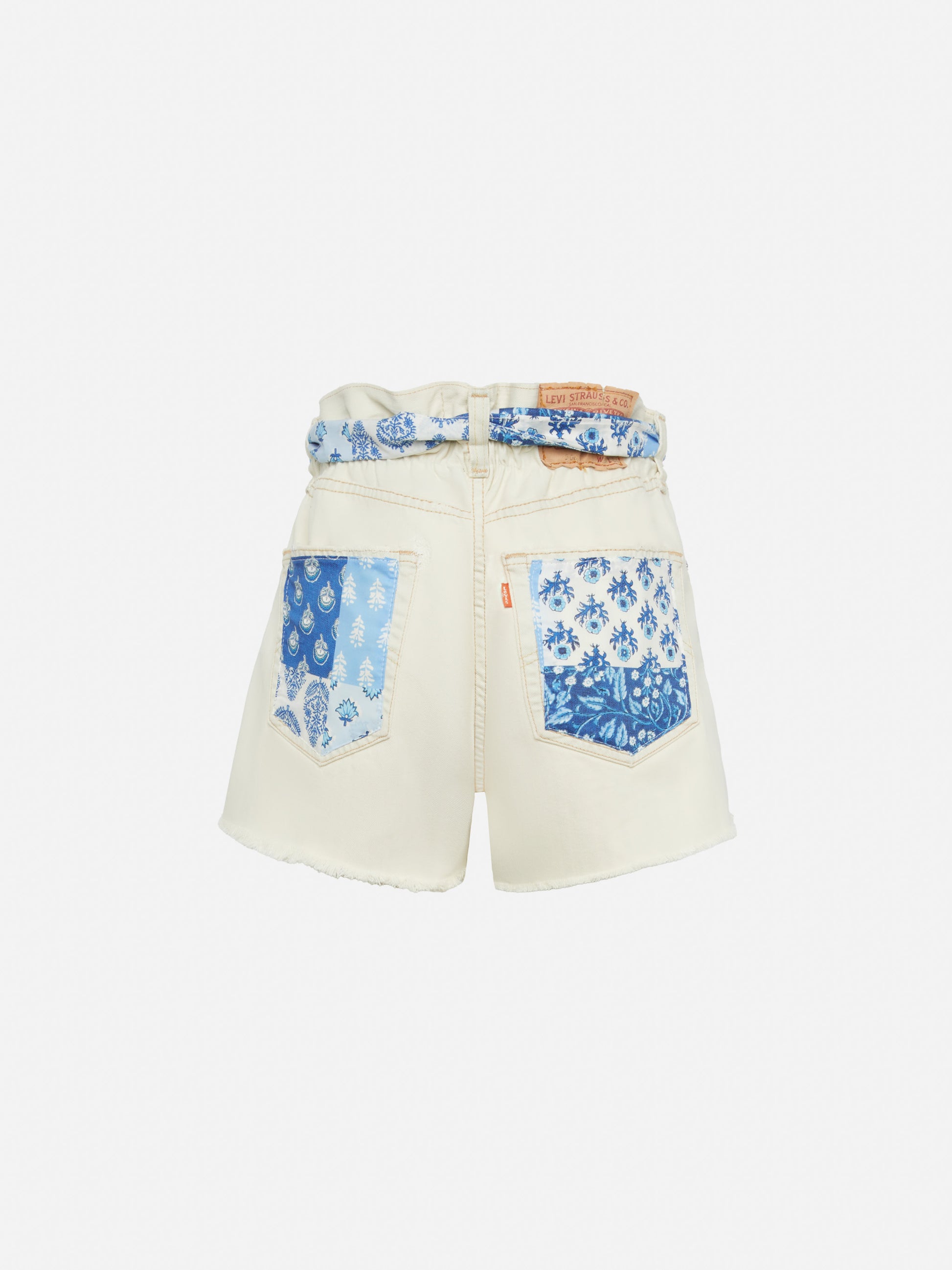 Arizona upcycled denim shorts with patches - MC2 Saint Barth