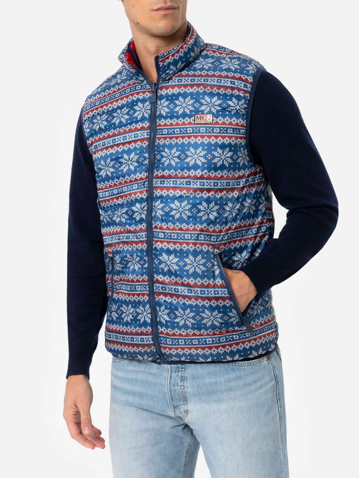 Man red padded vest Aspen - MC2 Saint Barth