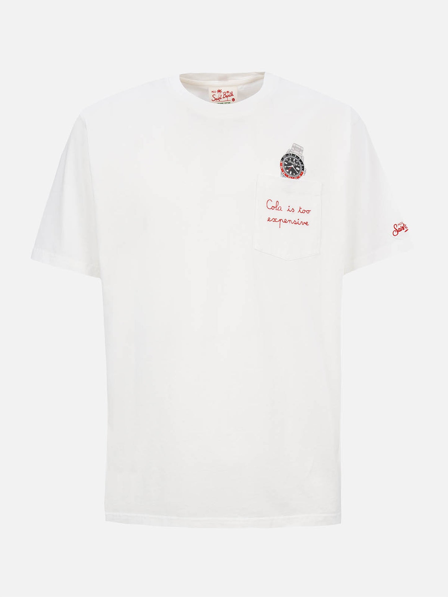 Tshirt in cotone Austin con ricamo e stampa orologio
