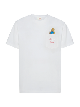 Tshirt in cotone Austin con ricamo e stampa orologio
