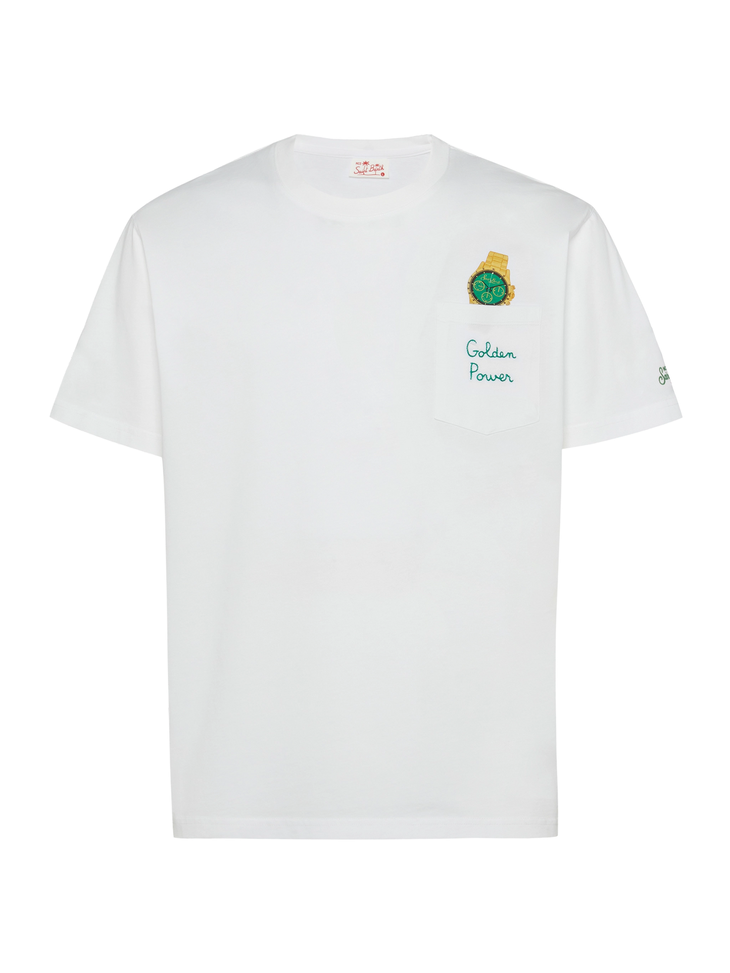 Tshirt in cotone Austin con ricamo e stampa orologio