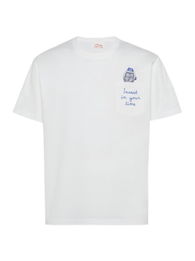 Tshirt in cotone Austin con ricamo e stampa orologio