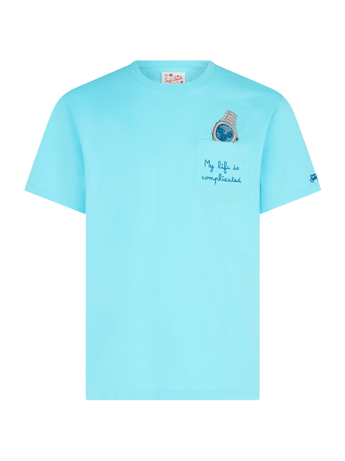 Tshirt in cotone Austin con ricamo e stampa orologio