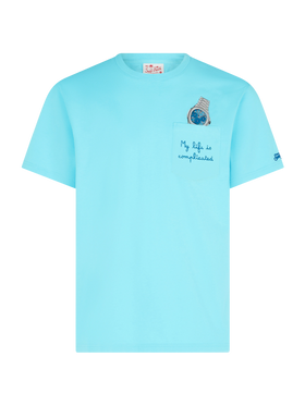 Tshirt in cotone Austin con ricamo e stampa orologio