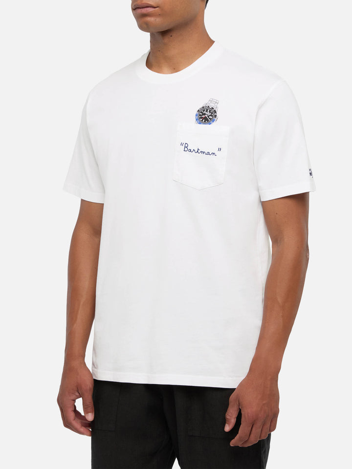 Tshirt in cotone Austin con ricamo e stampa orologio
