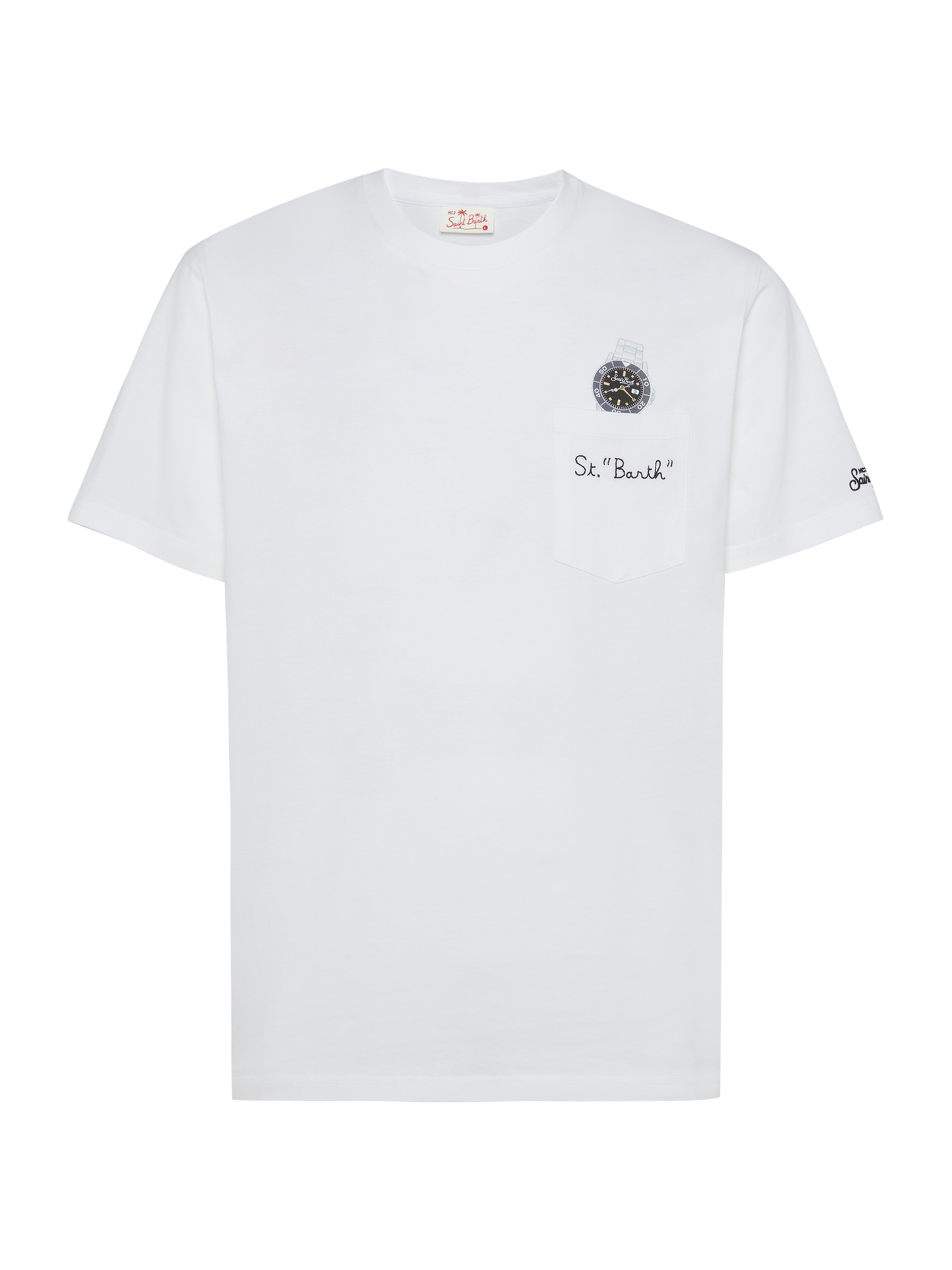 Tshirt in cotone Austin con ricamo e stampa orologio