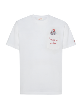 Tshirt in cotone Austin con ricamo e stampa orologio