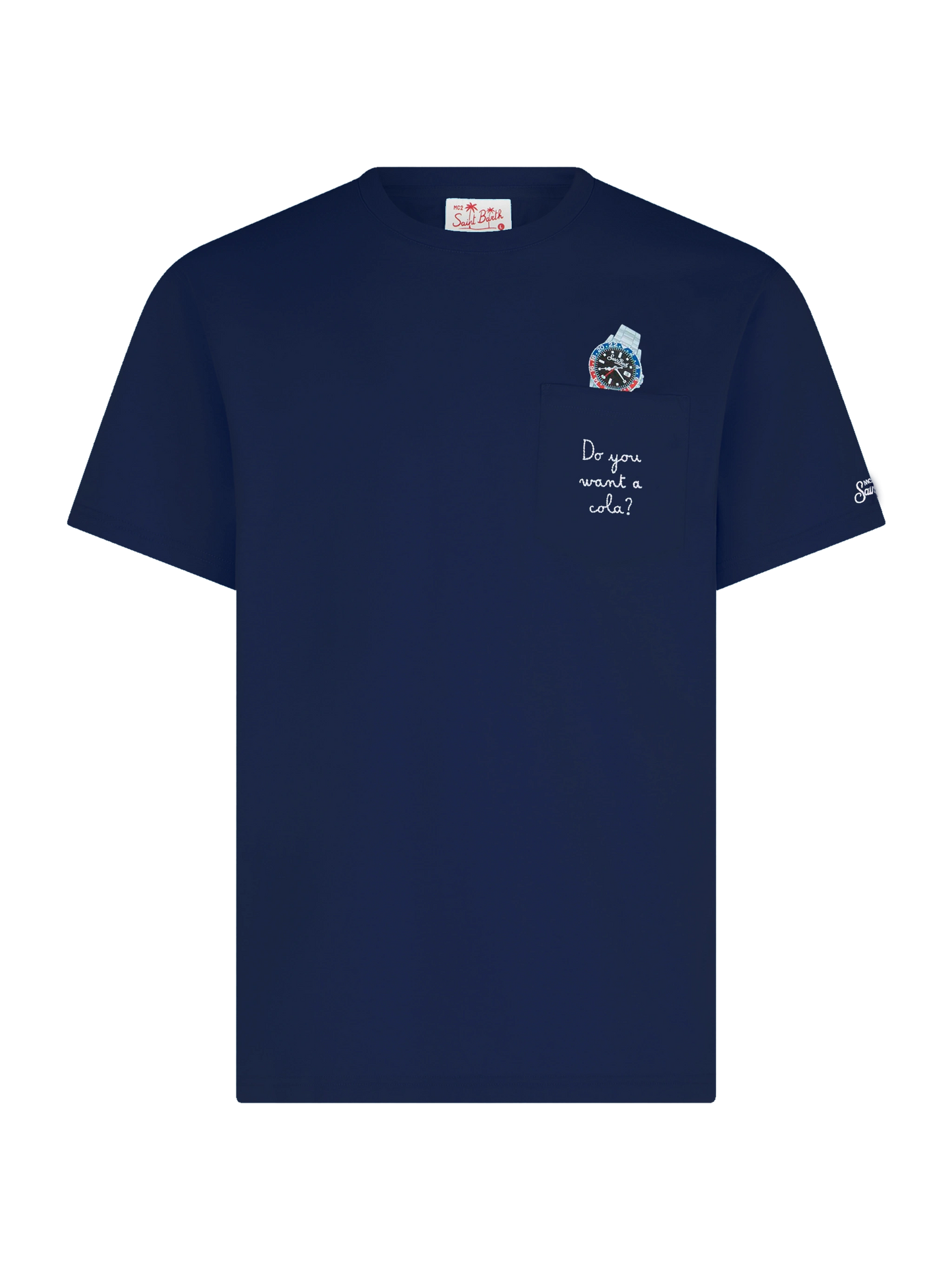 Tshirt in cotone Austin con ricamo e stampa orologio