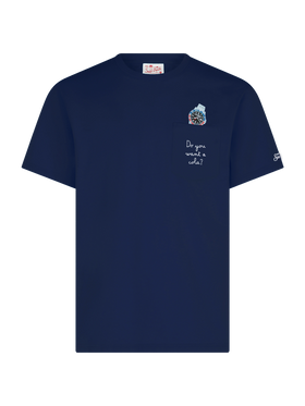 Tshirt in cotone Austin con ricamo e stampa orologio