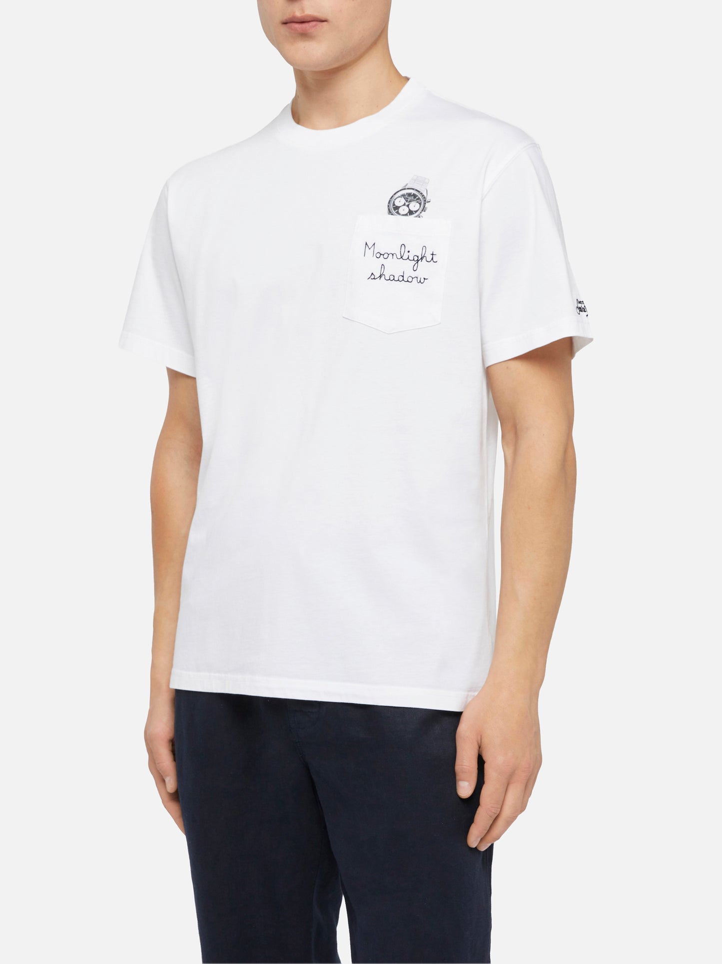 Cotton t-shirt Austin with embroidery and watch print