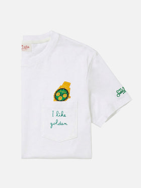 T-shirt Austin in cotone con stampa orologio e ricamo