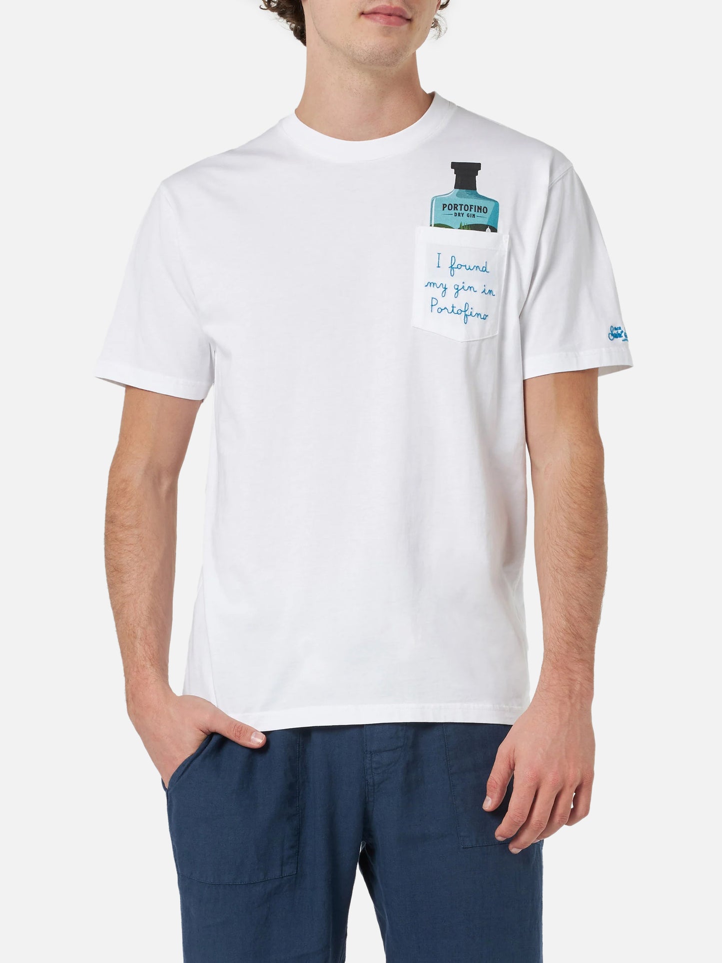 Baumwoll-T-Shirt Austin für Herren mit Stickerei und Portofino Gin-Aufdruck | PORTOFINO GIN SPECIAL EDITION