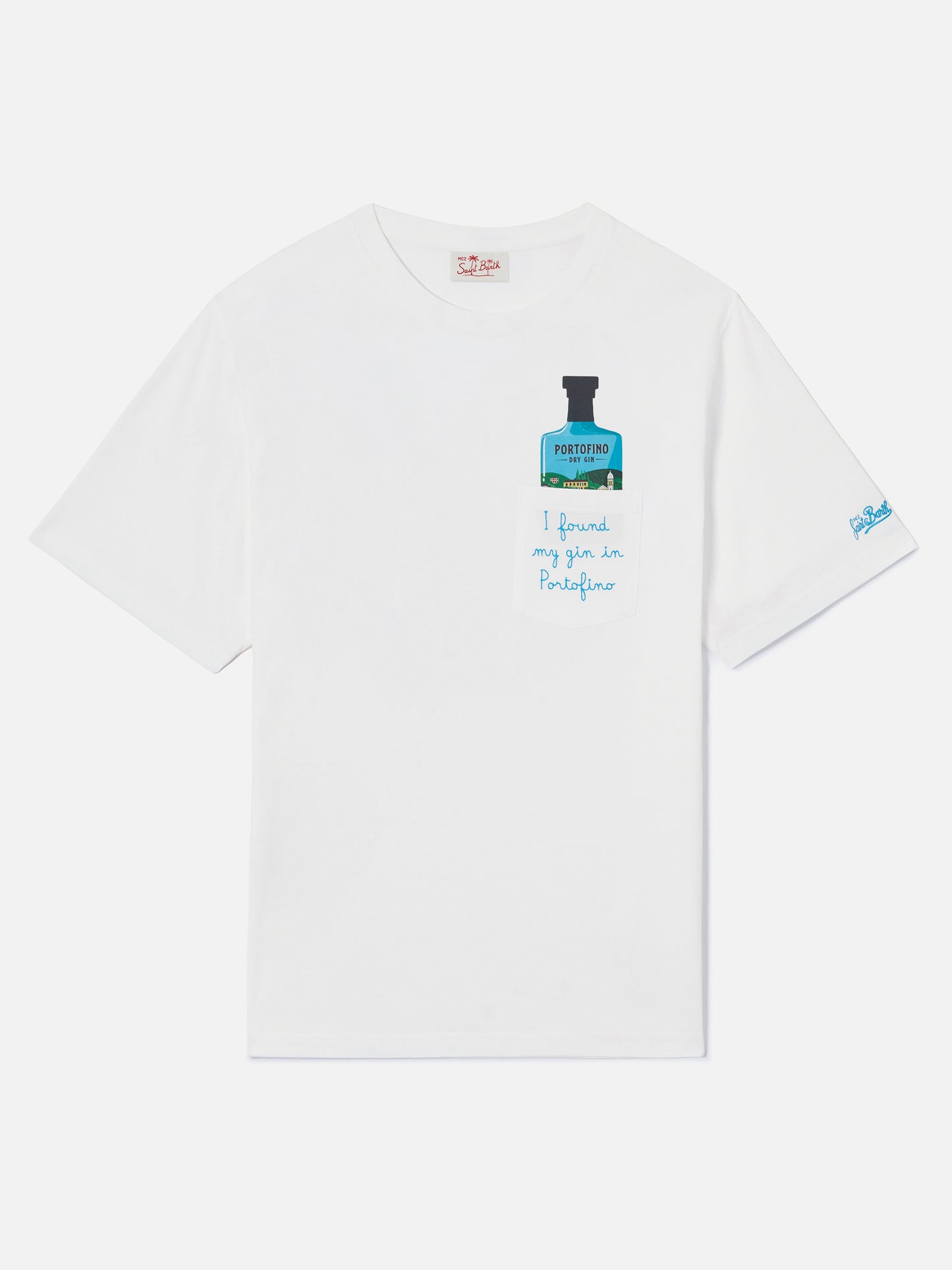 T-shirt Austin bianca con ricamo Portofino Dry Gin | PORTOFINO DRY GIN SPECIAL EDITION