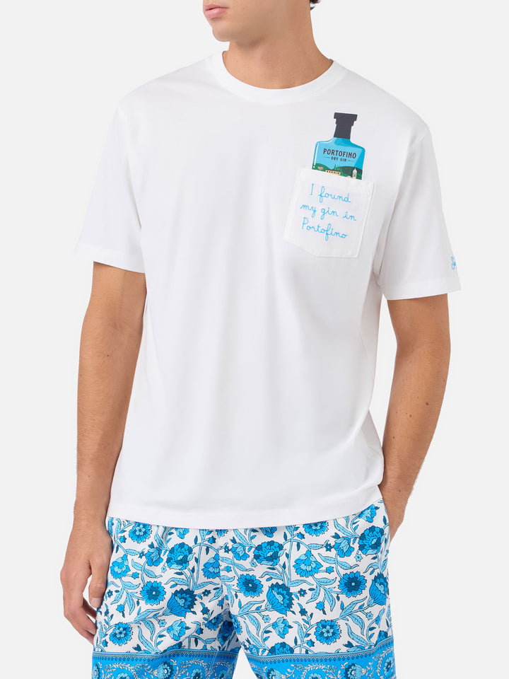 T-shirt Austin blanc avec broderie Portofino Dry Gin | PORTOFINO GIN SPECIAL EDITION 